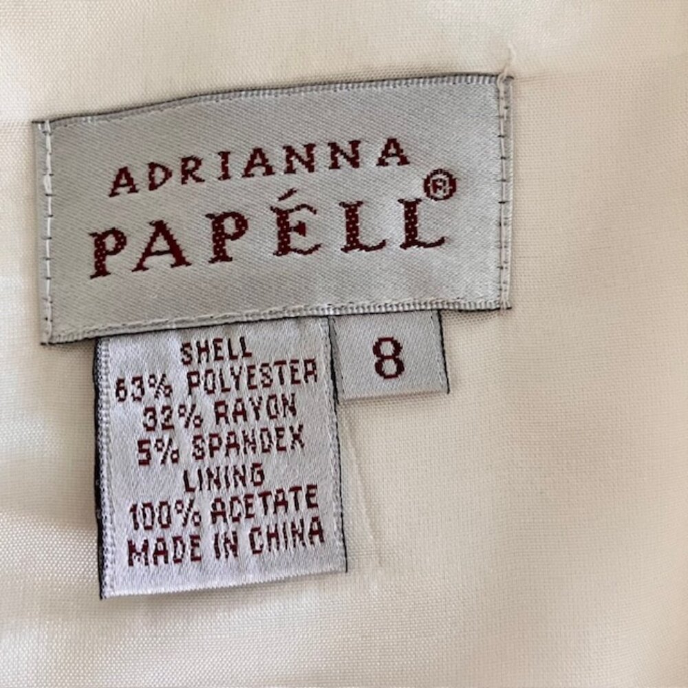 VTG Adrianna Papell sleeveless dress with cropped cardigan  women's size 8 cream - Picture 3 of 6